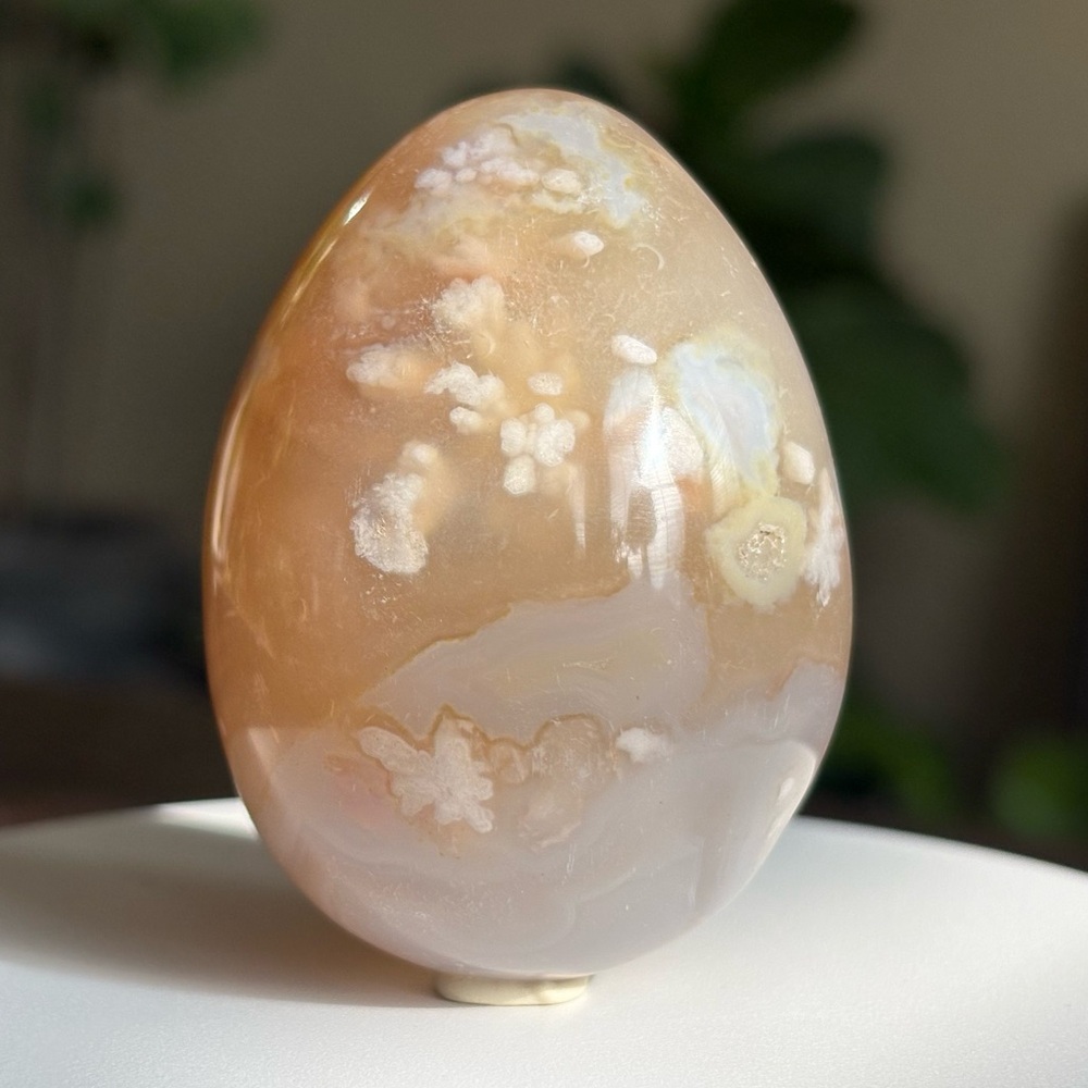 Flower Agate Crystal Egg Carving - Polished - Picture 15 of 17